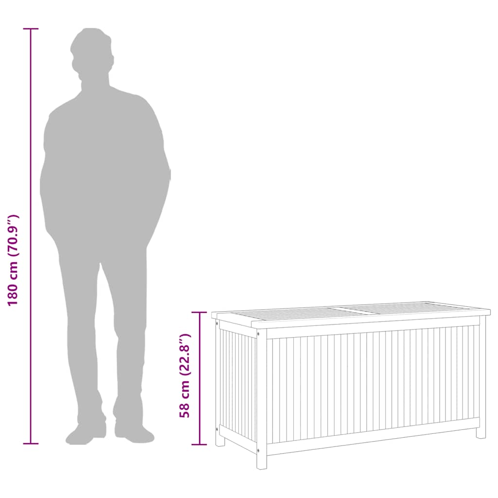 vidaXL opbevaringsboks til haven 114x50x58 cm massivt teaktræ