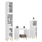 vidaXL 3 Piece Bathroom Furniture Set White Engineered Wood