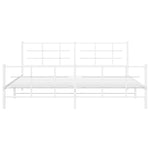 vidaXL Metal Bed Frame without Mattress with Footboard White 200x200cm