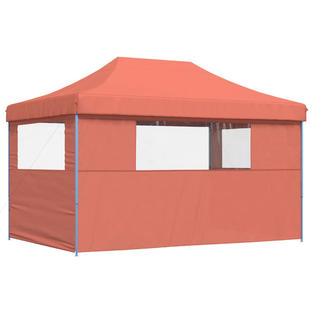 vidaXL Foldable Party Tent Pop-Up with 3 Sidewalls Terracotta