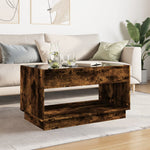 vidaXL Coffee Table with Infinity LED Smoked Oak 90x50x50 cm