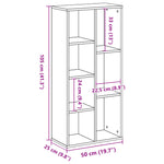 vidaXL Bookcase Sonoma Oak 50x25x105 cm Engineered Wood