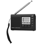 VBESTLIFE Portable Mini Radios FM/MW/SW Receiver w/ Digital Alarm Clock FM Radio Receiver Black
