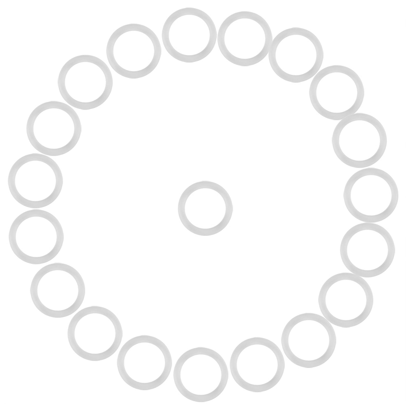 20pcs Silicone Safe O Rings Dummy Pacifier Chain Clips Adapter Holder for Baby Transparent