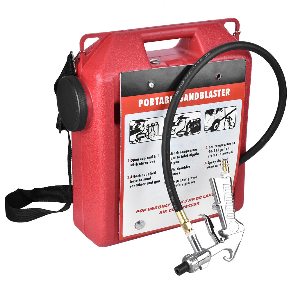 Portable 30LBS Pneumatic Sandblaster Gun Barrel Kit Cleaning Rust/Paint Remover Tool