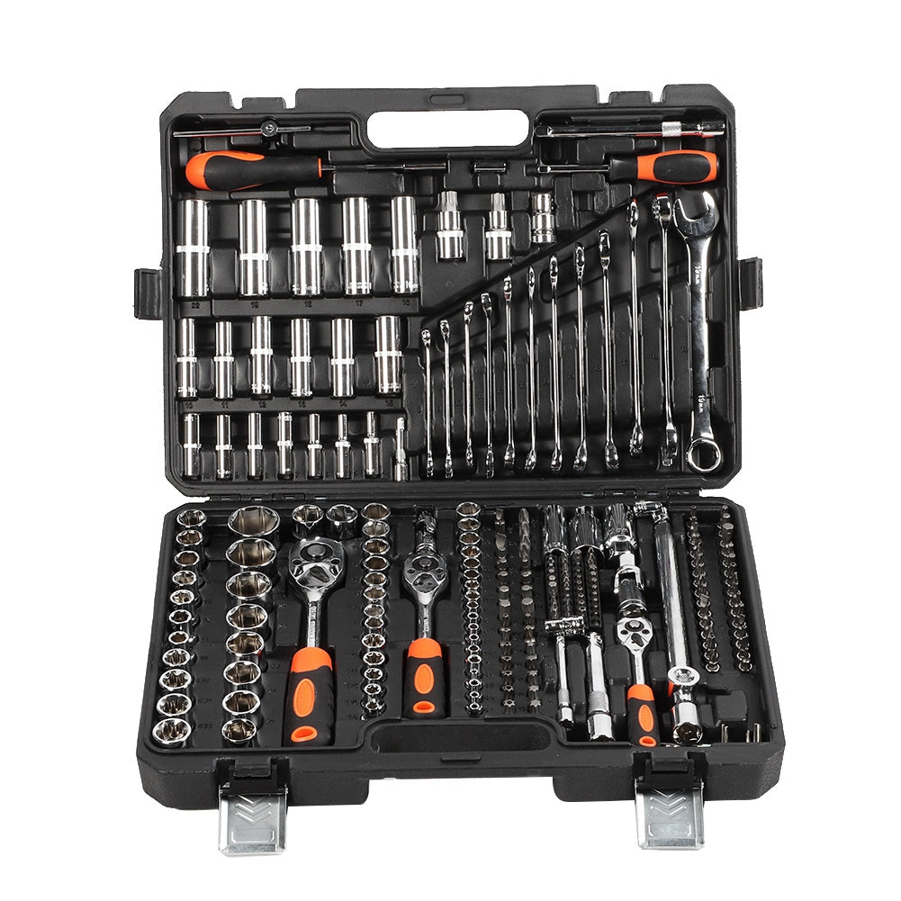 215pcs/Set Socket Car Repair Tool Ratchet Wrench Kit Chromium Vanadium Steel