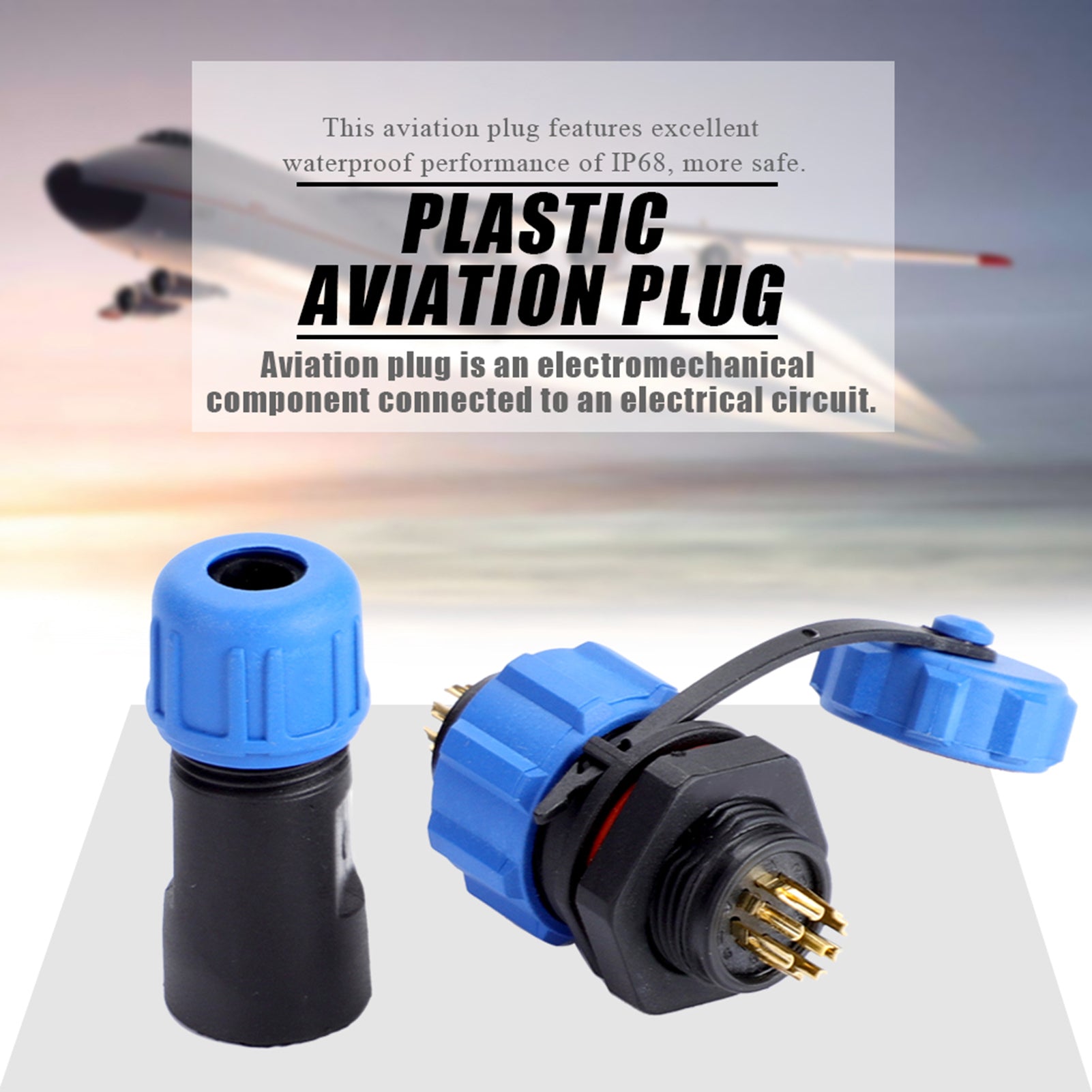 IP67 SP13 9Pin Waterproof Plastic Plug Socket Connector ( 9Pin)