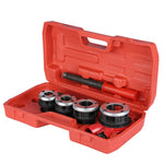 4 Dies Manual Plumber Pipe Threading Kit 1/2" 3/4" 1" 1-1/4" Threader Tool