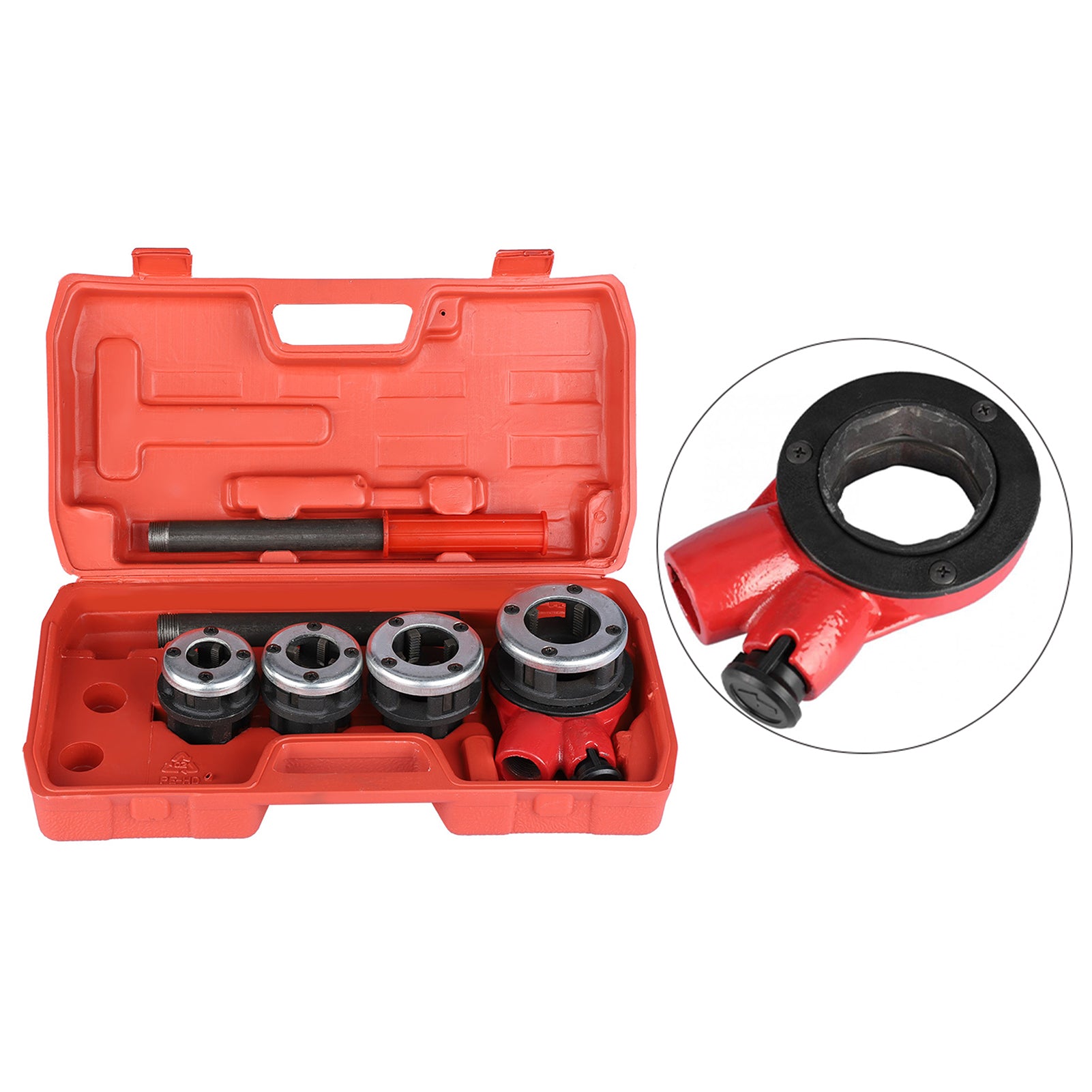 4 Dies Manual Plumber Pipe Threading Kit 1/2
