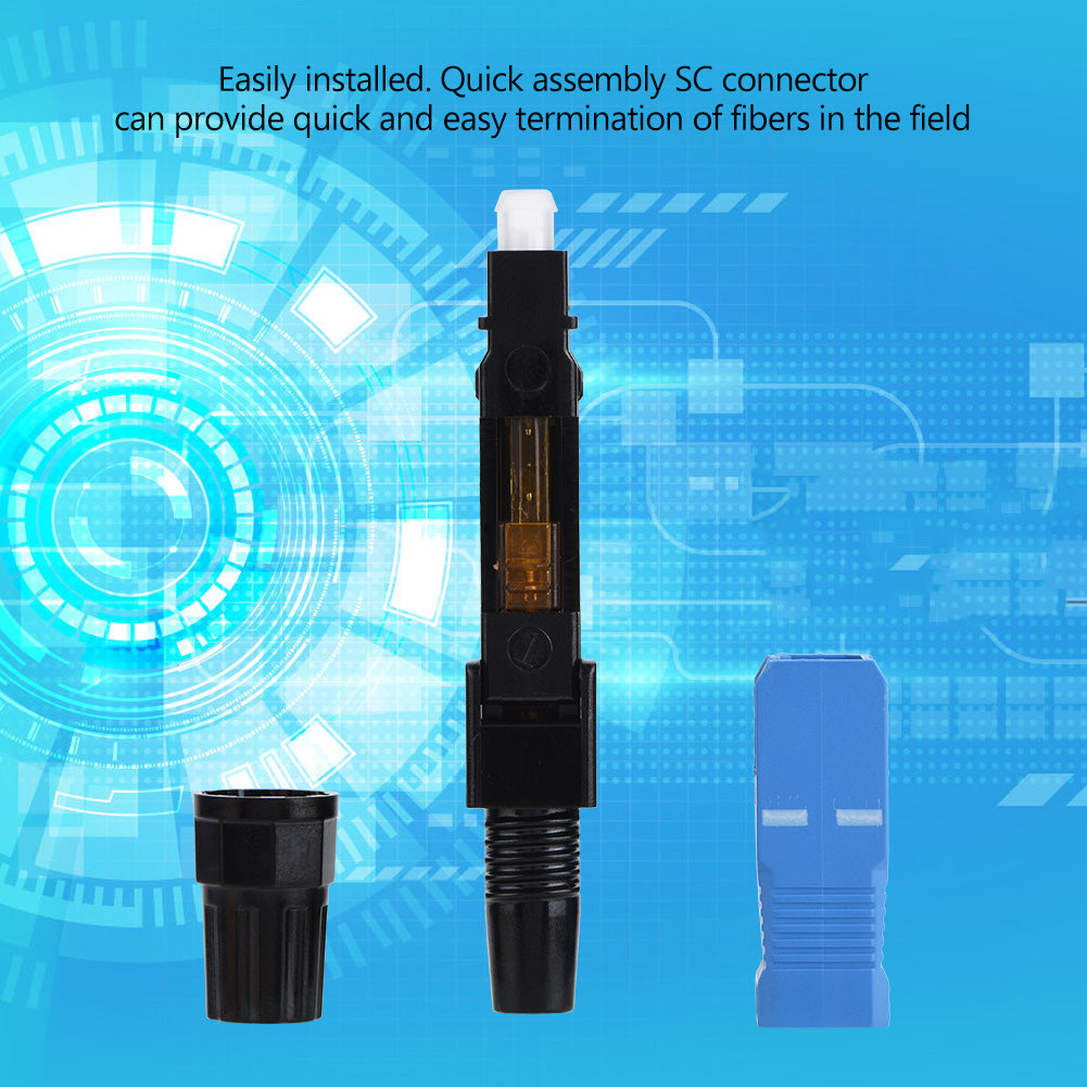 100pcs SC Single Mode Fiber Optic Quick Fast Embedded Connector Connecting Adapter for FTTH