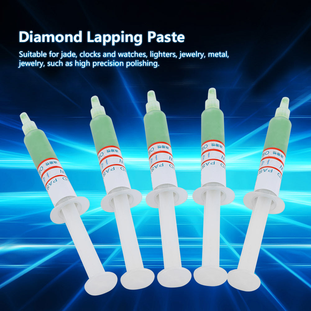 5pc/set Diamond Grinding Polishing Paste Lapping Compound Abrasive Paste Needle Tube W14#800