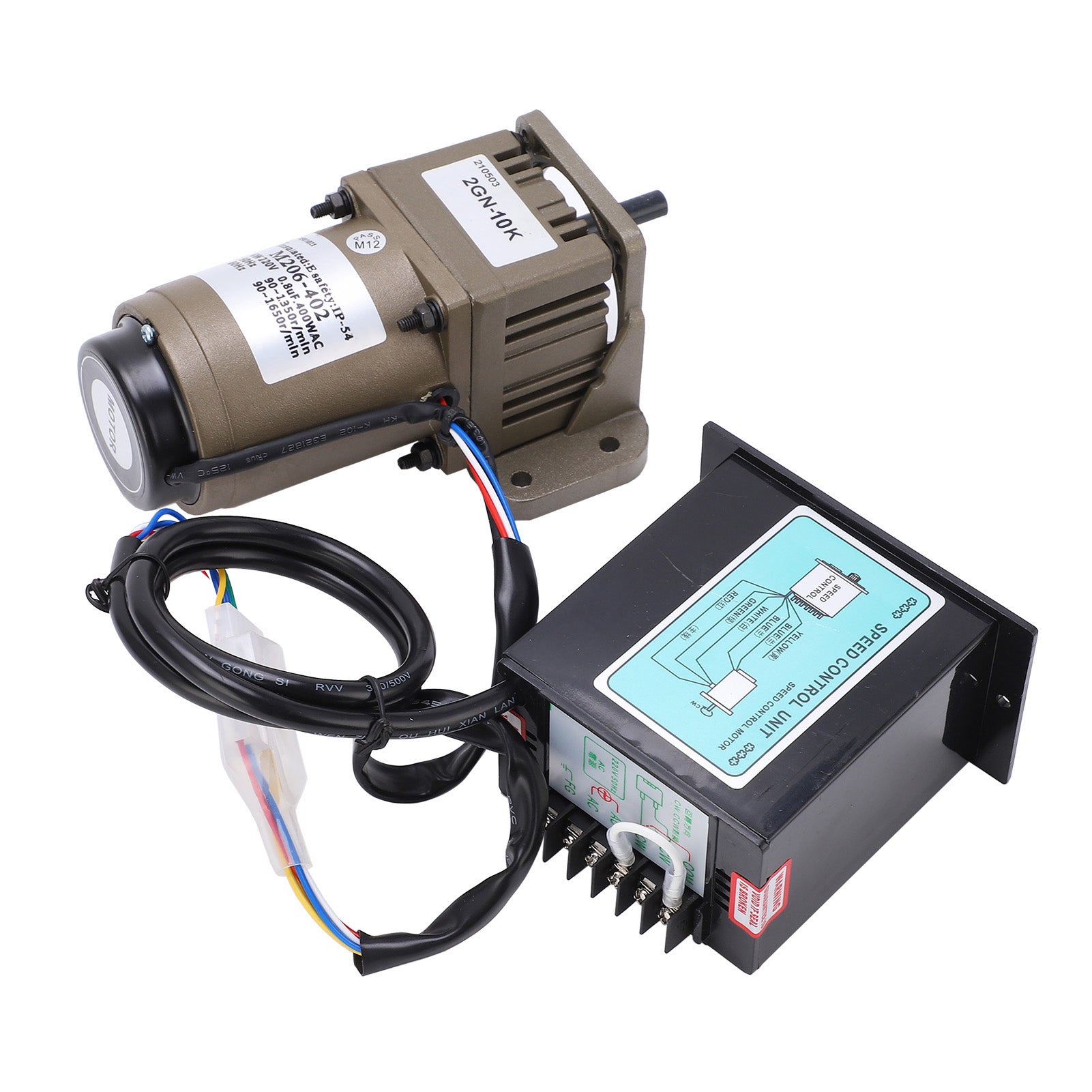 AC  6W Single Phase Asynchronous Gear Motor Deceleration Adjustable Speed (10K)
