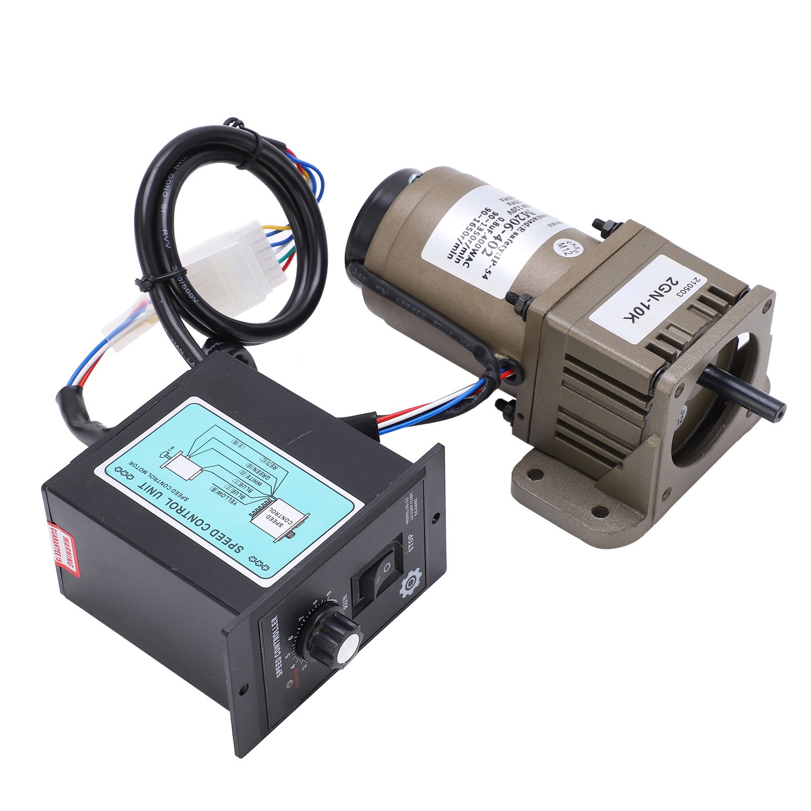 AC  6W Single Phase Asynchronous Gear Motor Deceleration Adjustable Speed (10K)