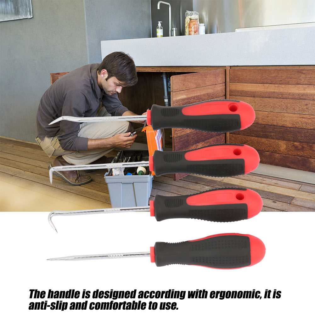 4pcs Long Car Pick and Hook Set Oil Seal Remover Tools for Seal Gasket Hoses O Ring