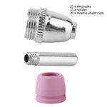90x Plasma Cutter Cutting Torch Consumables Electrode Nozzles Cups Kit