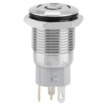 40pcs 16mm Metal Momentary Push Button Switch Auto Reset Flat Head 12V LED Light 5-Pin (Blue)