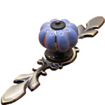 Pumpkin Shape Ceramic Cabinet Wardrobe Drawer Pull Handle Furniture Knob Fitting (Royal Blue)