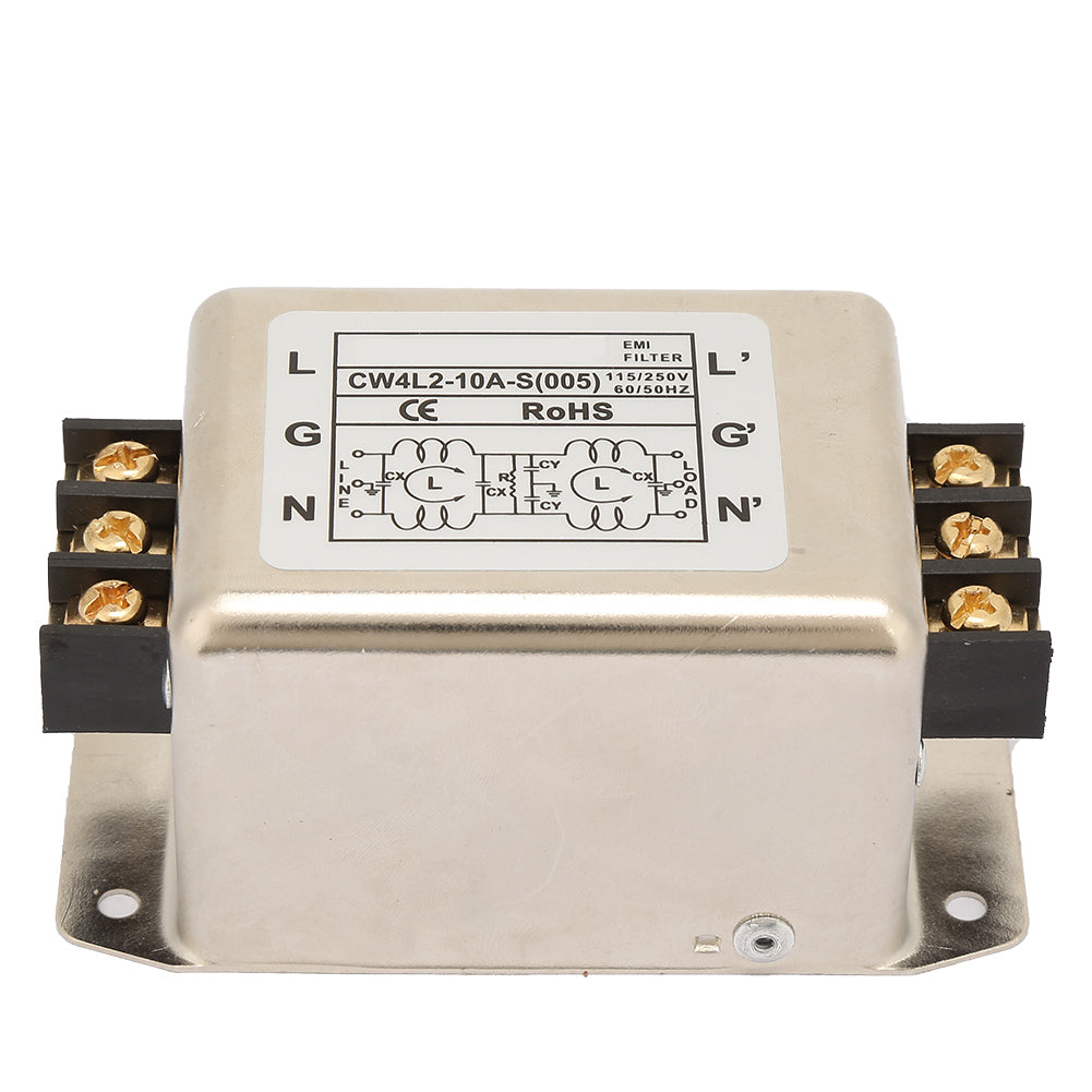 115V/ 10A 50/60Hz Single dual Pole Single Phase Power Line EMI Filter Terminal