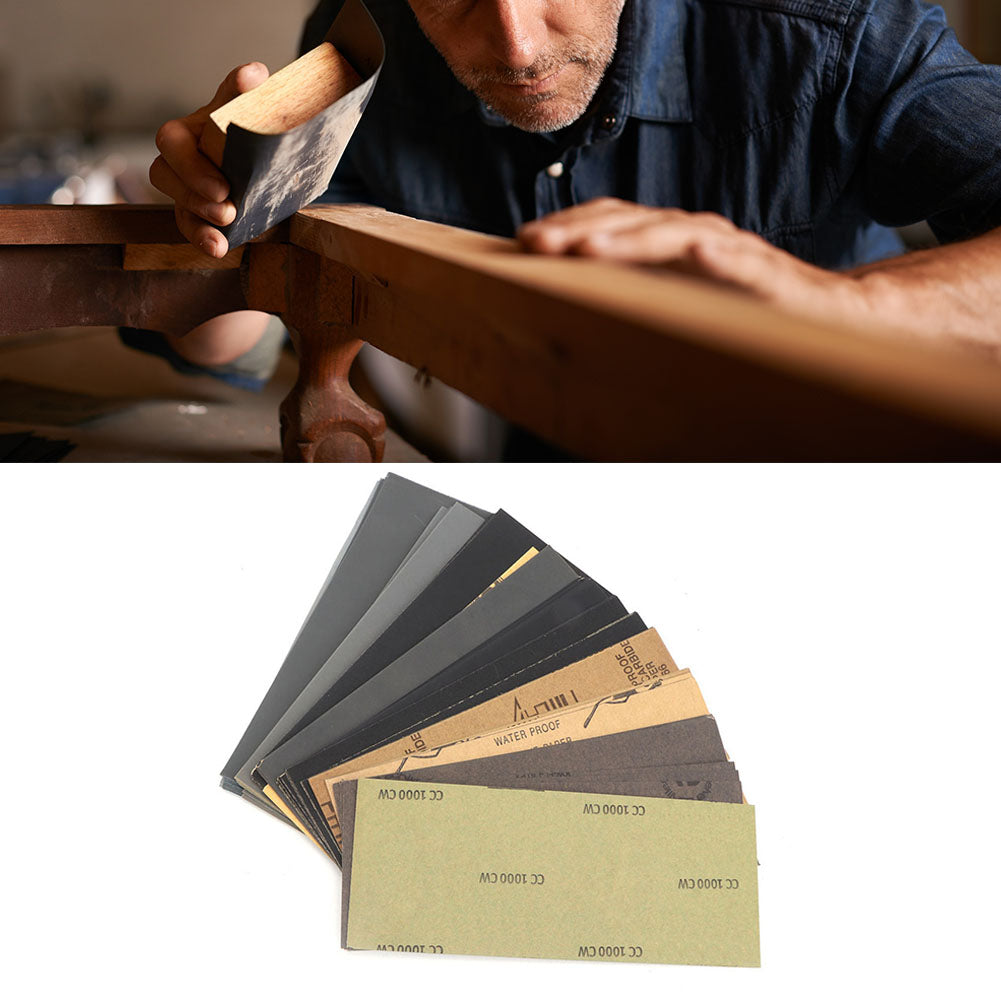 Wet Dry Sandpaper Set Abrasive Paper Kit Sanding Sheets Burnishing Tool 93*230mm (90pcs)