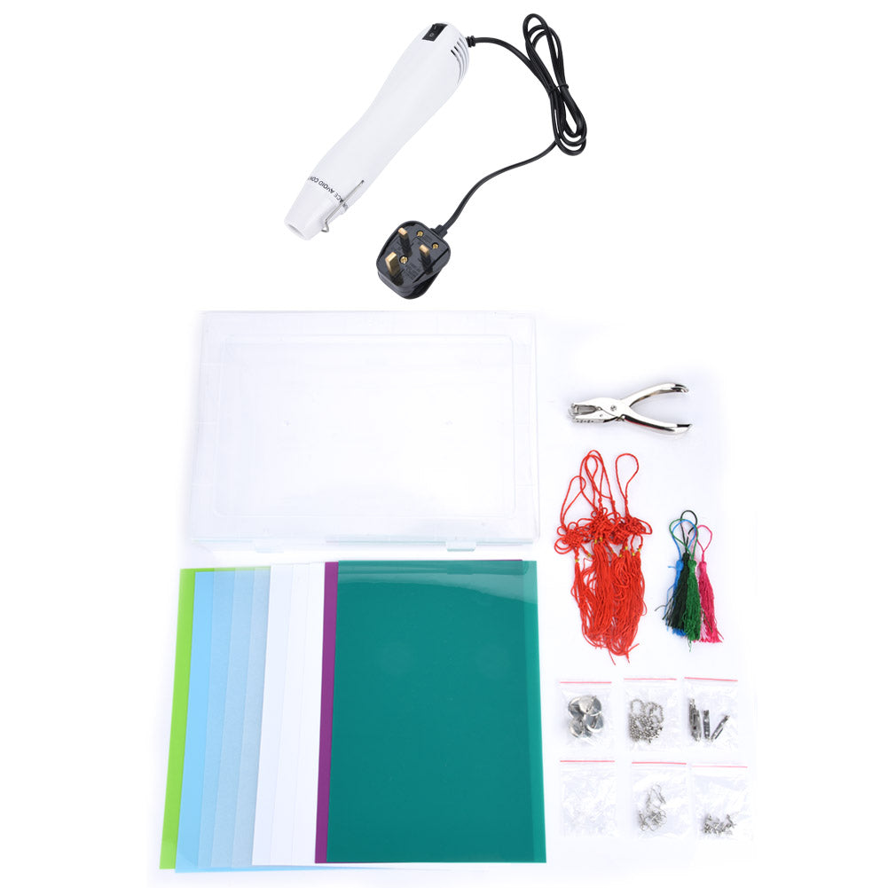 Plastic Heat Shrink Dinks Sheet Rubber Stamp Hot Air Gun Shrinkable DIY Handmade Tool Kit (#03)