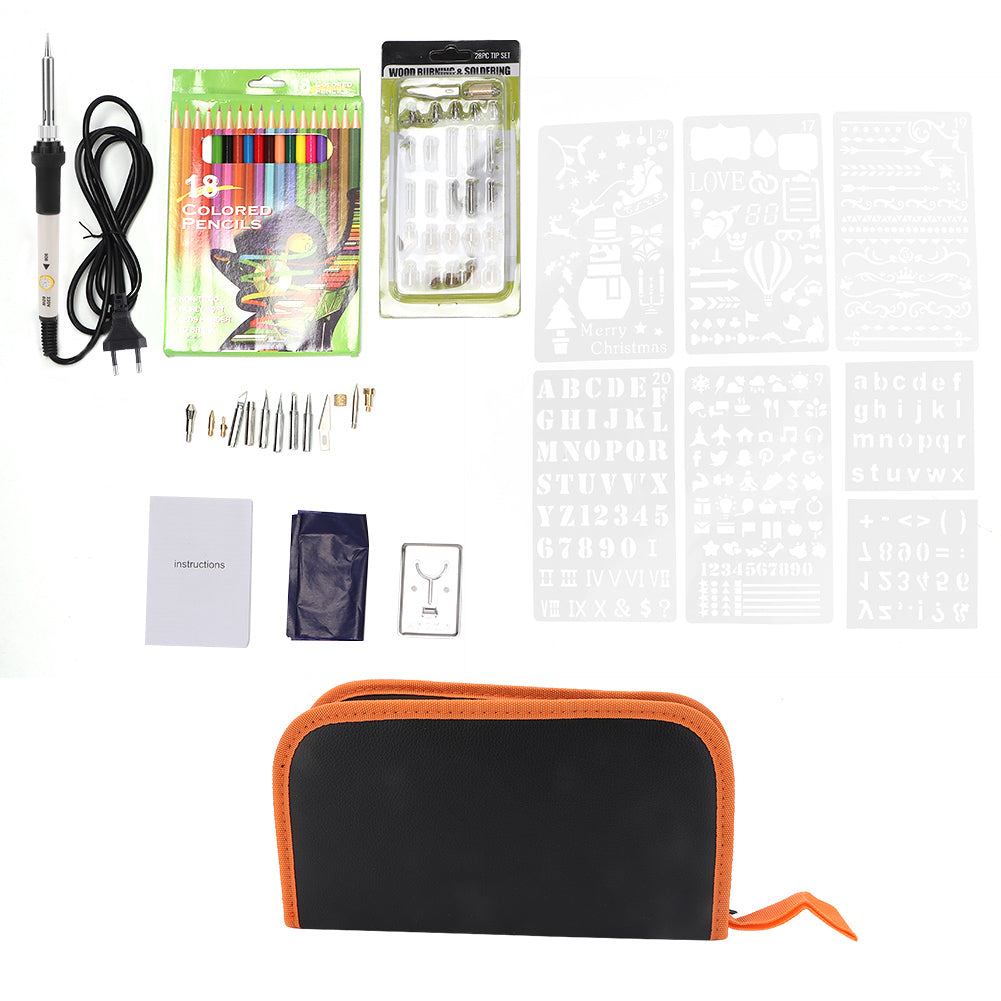 71pcs Electric Wood Burning Pen Soldering Iron Pyrography Painting Tool Set(White  )