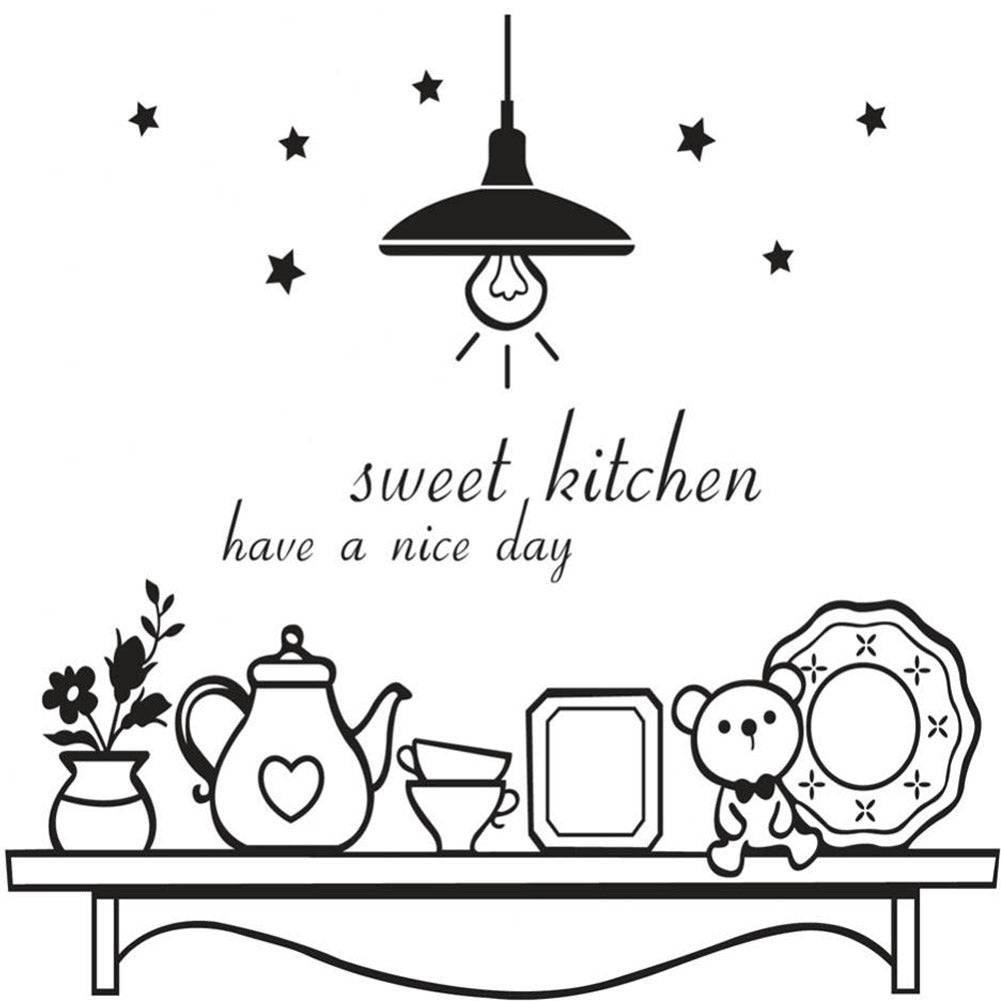 Sweet Kitchen Have A Nice Day Quote Removable PVC Wall Sticker Decal for Kitchen Tile Decor