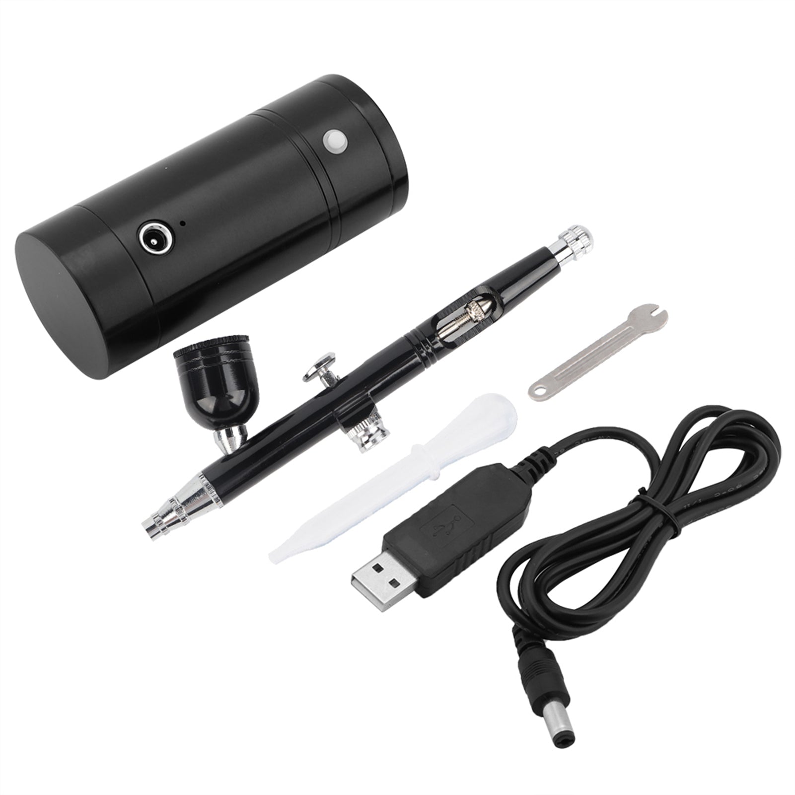 0.3mm Black Mini Air Compressor Spray Gun Airbrush Set 7CC Capacity Set USB Powered 8.4V