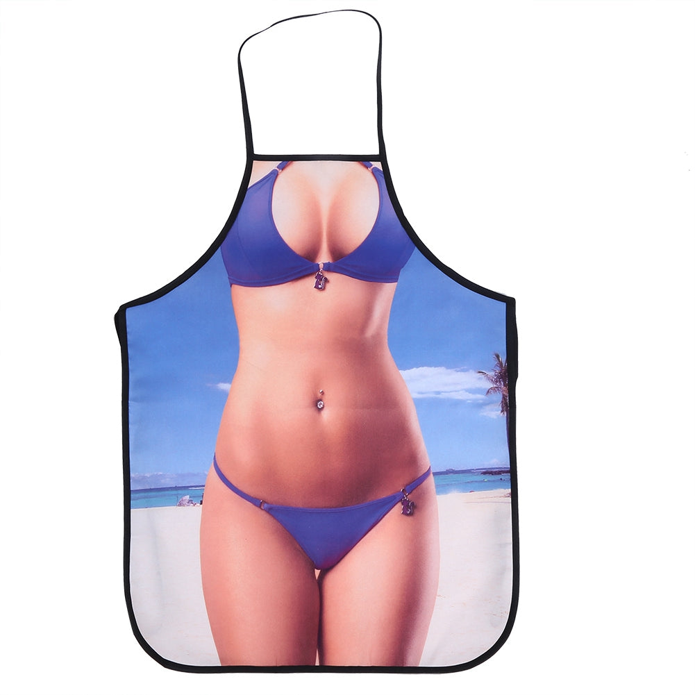3D Funny Cooking Apron Sexy Man Woman Apron Waterproof Apron (Bikini Woman)