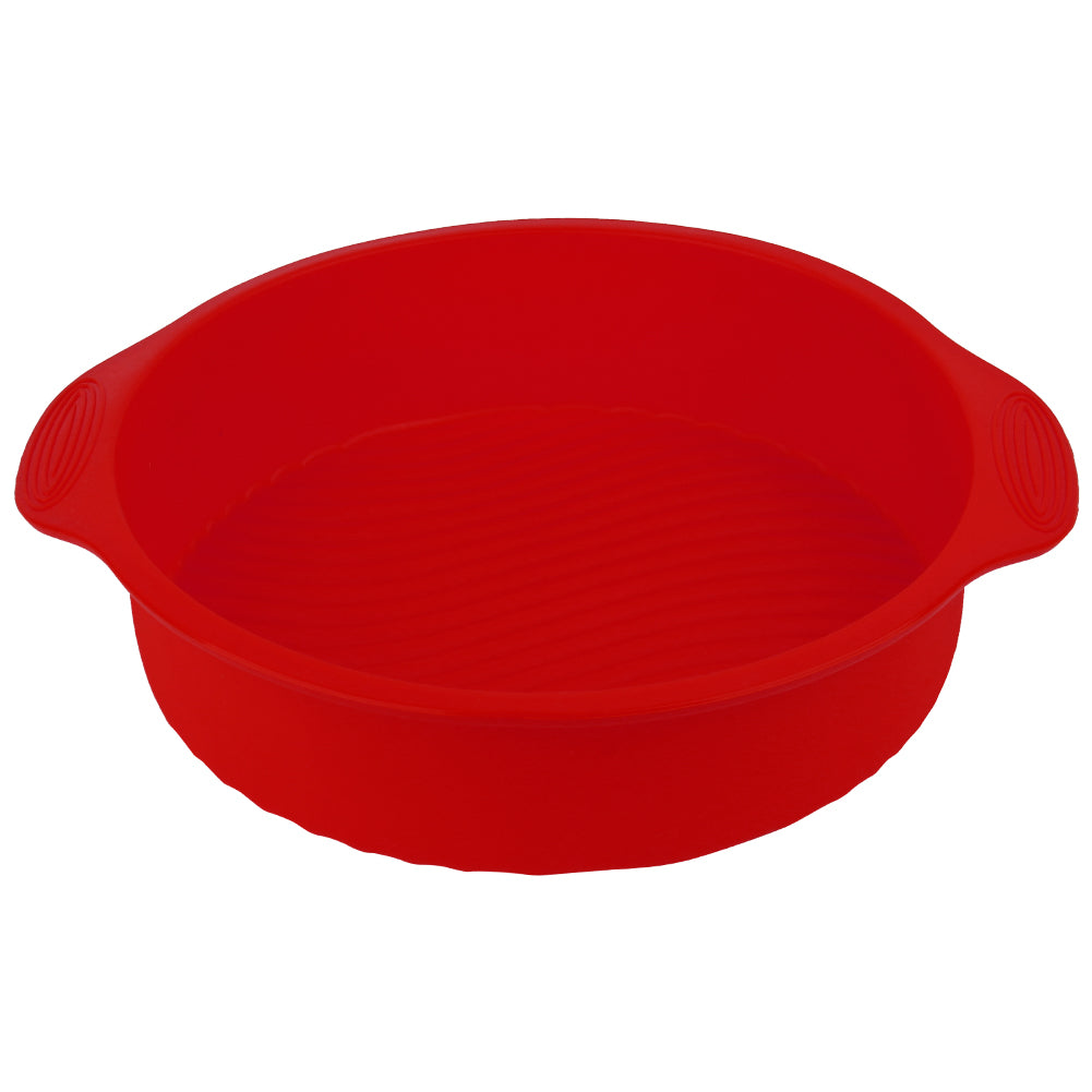 11.42inch Round Shape 3D Silicone Baking Cake Mold DIY Baking Cake Pan Tray(Red)