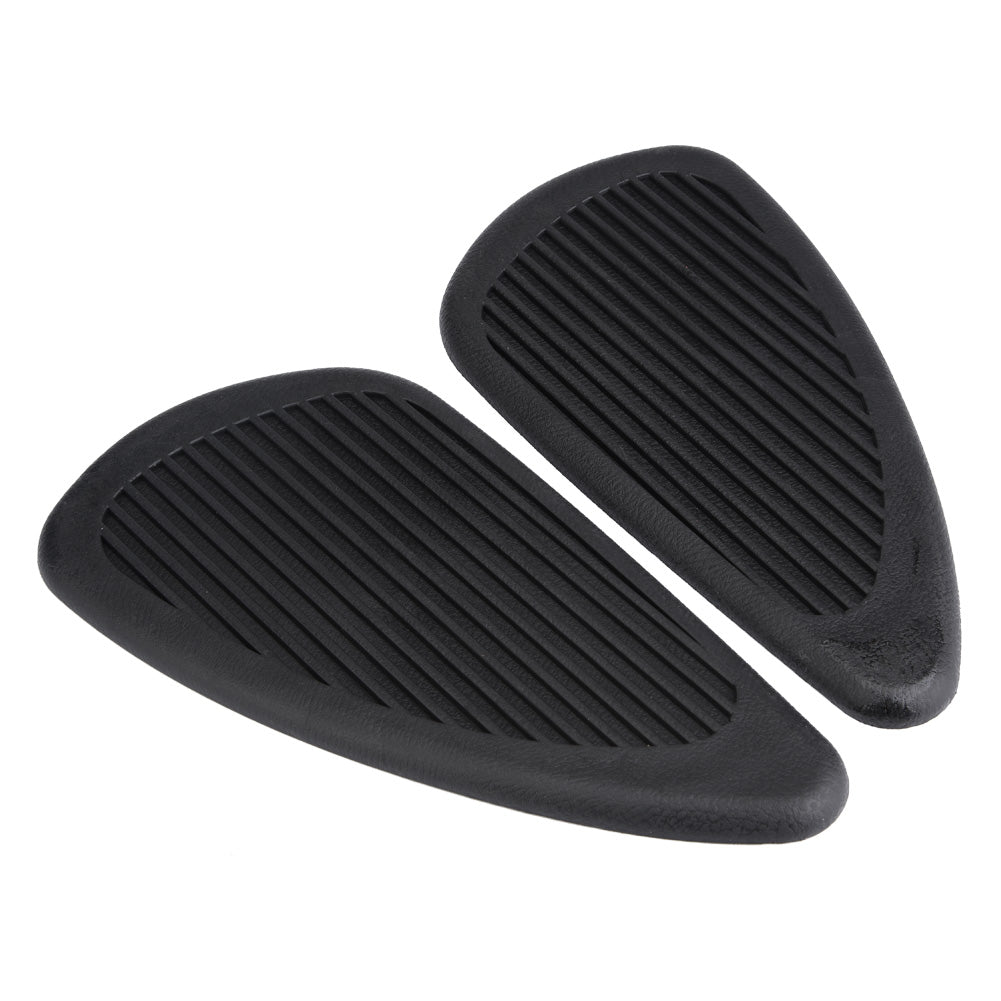 2Pcs Anti Slip Traction Pad Gas Fuel Tank Stickers Protector for Retro Motorcycle (Black)