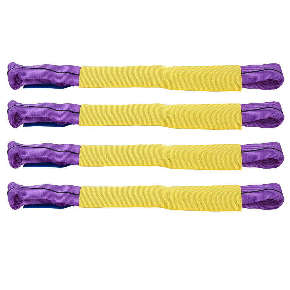 4pcs Recovery Alloy Wheel Securing Link Straps Trailer Transporter Yellow/Purple