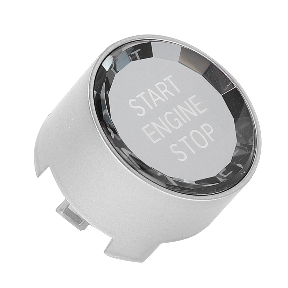 Car Engine Start Stop Crystal button Push Cover Fits for 2 Series F22 F23 2014-2019 (Silver)