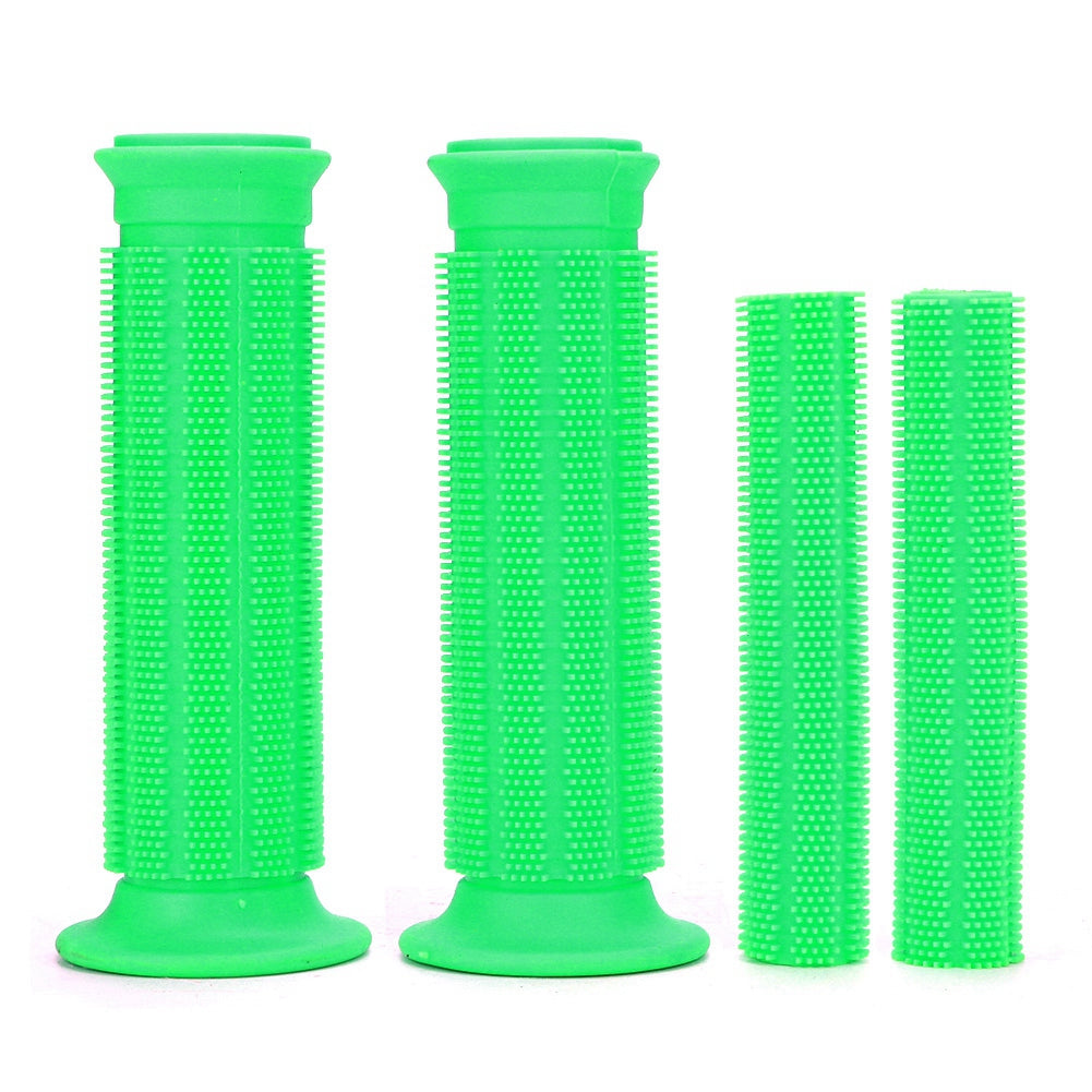 1 Pair Universal Motorcycle Rubber Non Slip Soft Handlebar Grip Brake Lever Cover 22mm (Green)