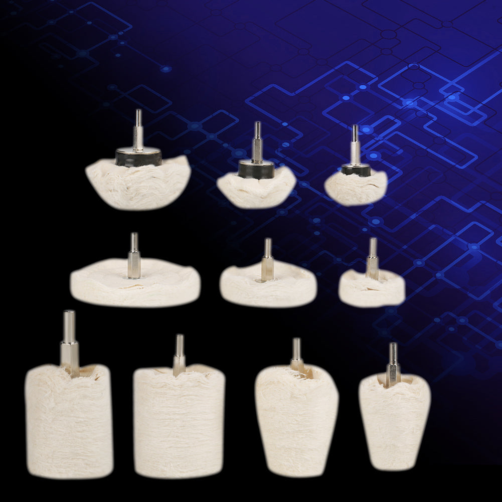 10pcs Various Polishing Mop Buffing Wheel Pad Kit