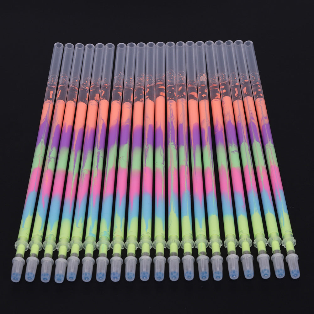 20Pcs Multicolor Fluorescence Gel Pen Refill Replacement with Copper Head