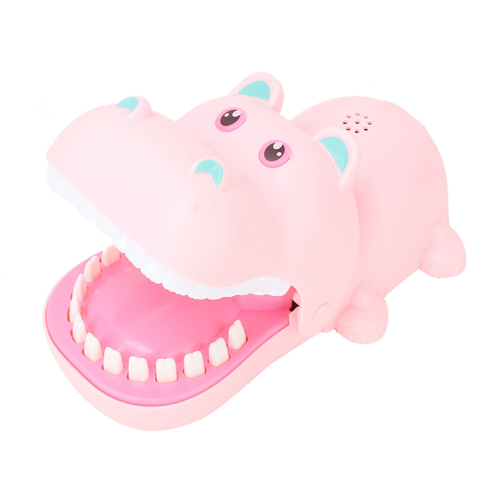 Portable Cartoon Hippo Mouth with Teeth Toy Bite Finger Board Game Kids Toys Pink