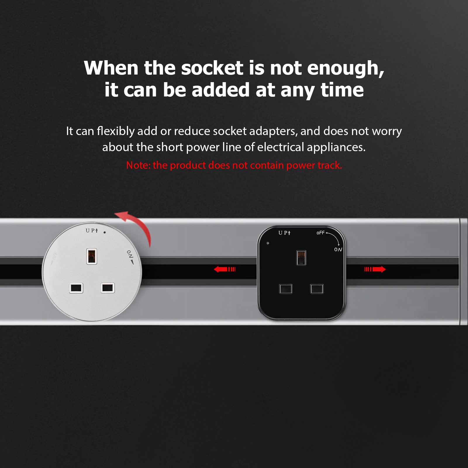 Track Sockets Power Track Socket Outlet Electric Mobile Track Socket Power Track Adapter for Office Kitchen and Living Room for The Second Generation Track