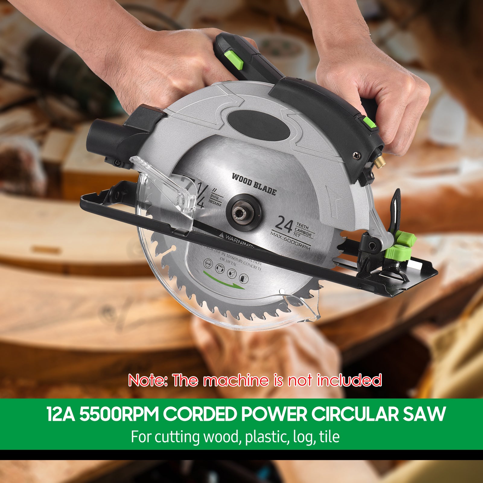 Circular Saw Blade 7-1/4''(185MM) 24 Tooth  Tungsten Carbide Tipped Circular Wood Cutting Saw Blade with 20mm Arbor for Wood Cutting Max Speed 7000RPM  Anti-clockwise Cutting Direction EU