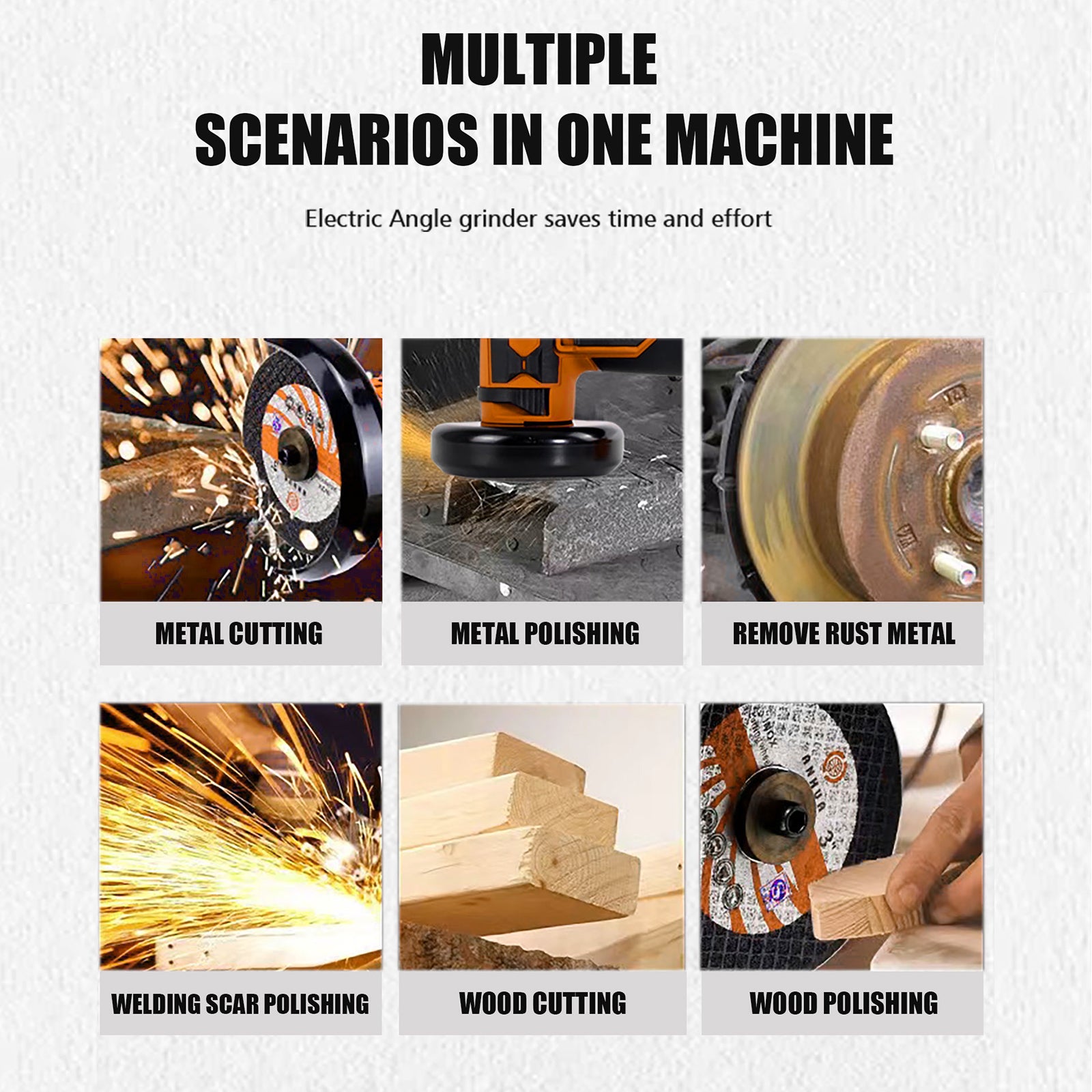 12V Cordless Brush Angle Grinder Kit, Ginding disc 3 Inch/76mm, Lightweight Angle Grinder Tool w/ 2PCS 1300mAh Lithium-Ion Battery & Charger, Ergonomic Button Position for Reducing Hand Pressure Include 6PCS Cutting  Disc