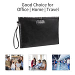 Fireproof Document Bag with Lock Money Safety Organizer Zipper Closure Storage Pouch Pocket with 10 Cards Slot for for A4 Documents File Cash Passport Certificates Home Office Travel