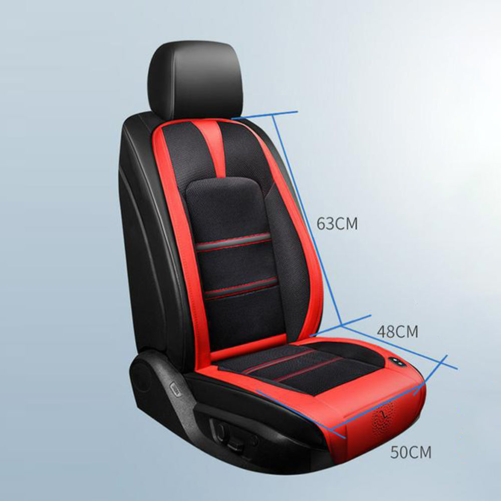 Cooling Car Seat Cushion, 12V/24V Front Seat Cooled Seat Cover with Fans Summer Breathable Ventilated Seat Cushion for Car Truck, Black and Red