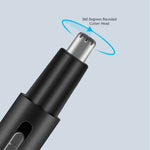 Electric Nose Hair Trimmer Aluminum Tube Body Arched Cutter Head USB Rechargeable with Sideburn Trimmer