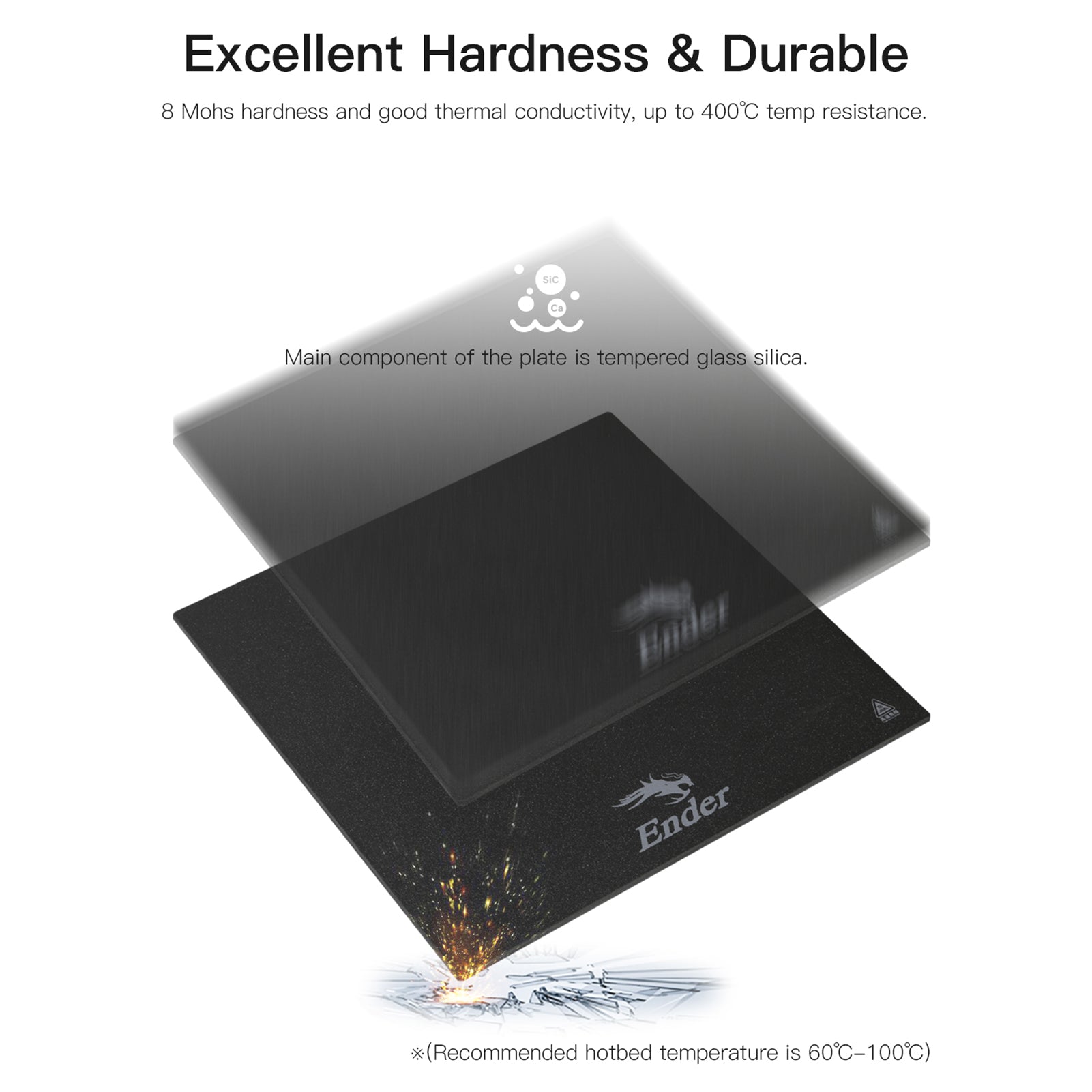 Creality Upgraded PEI Coated Glass Plate Printing Platform Build Plate 235x235mm (9.3x9.3in) for Ender-3 V2/3 Pro / Ender-5 Pro/3 S1 Pro Series Printers