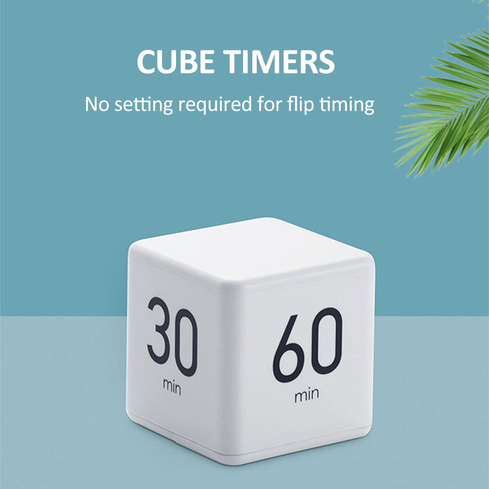 Cube Timers Time Management and Countdown Settings with Gravity Sensor Flip Timer 2.6 Inch Kids Timer 15-20-30-60 Minutes for Studying Cooking Reading Exercise