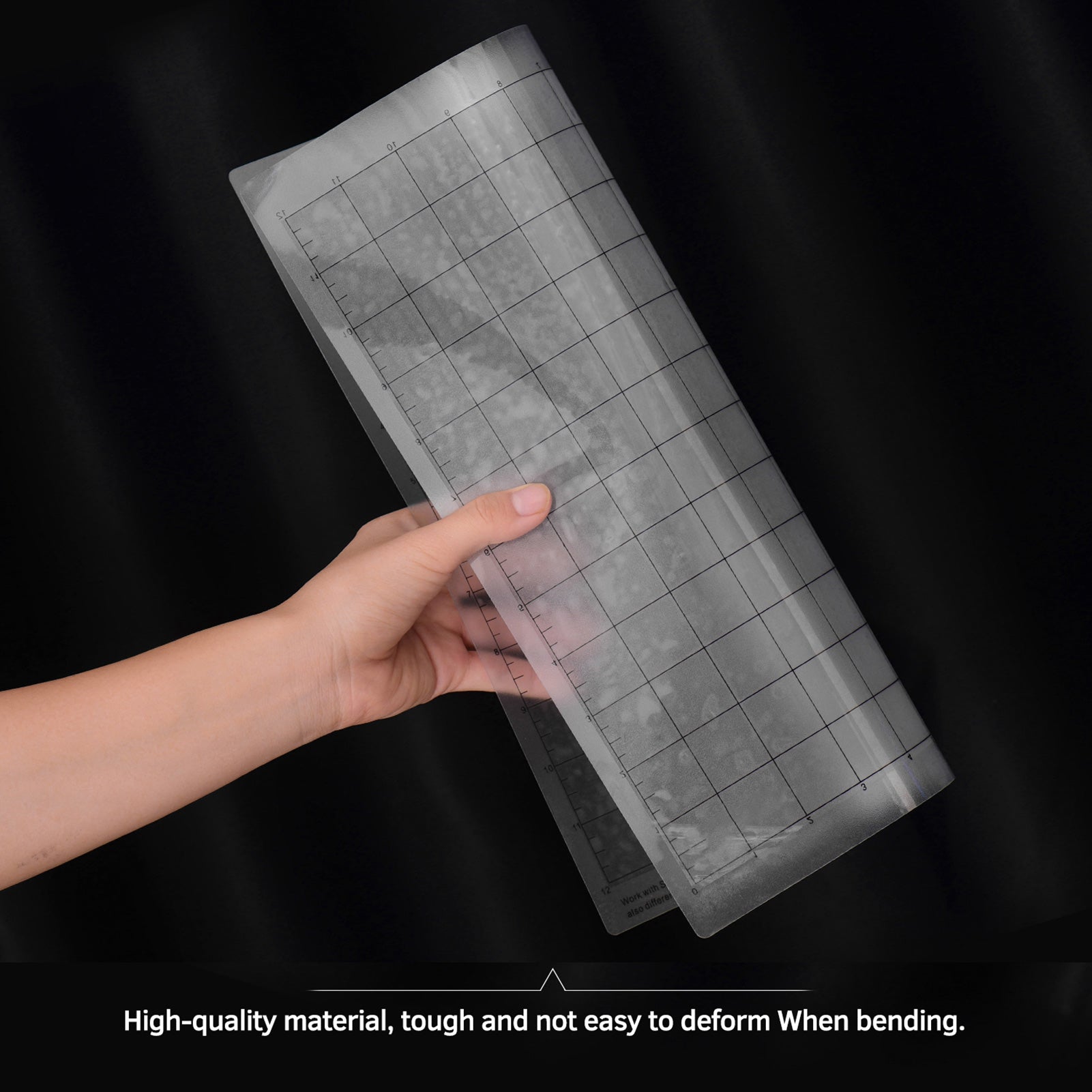 Bisofice Cutting Machine Special Pad 12 Inch Measuring Grid Replacement Transparent PP Material Adhesive Mat With Clear Film Cover for Silhouette Cameo Plotter Machine 3PCS