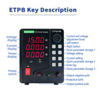 East Tester ETP3010B DC Regulated Power Supply 300W 30V 10A Single Channel DC Regulated Power Supply High Precision Encoder Adjustment Maintenance Storage Remote Control Multifunctional Power Supplys 4 Digits LED Display Regulated Power Supply