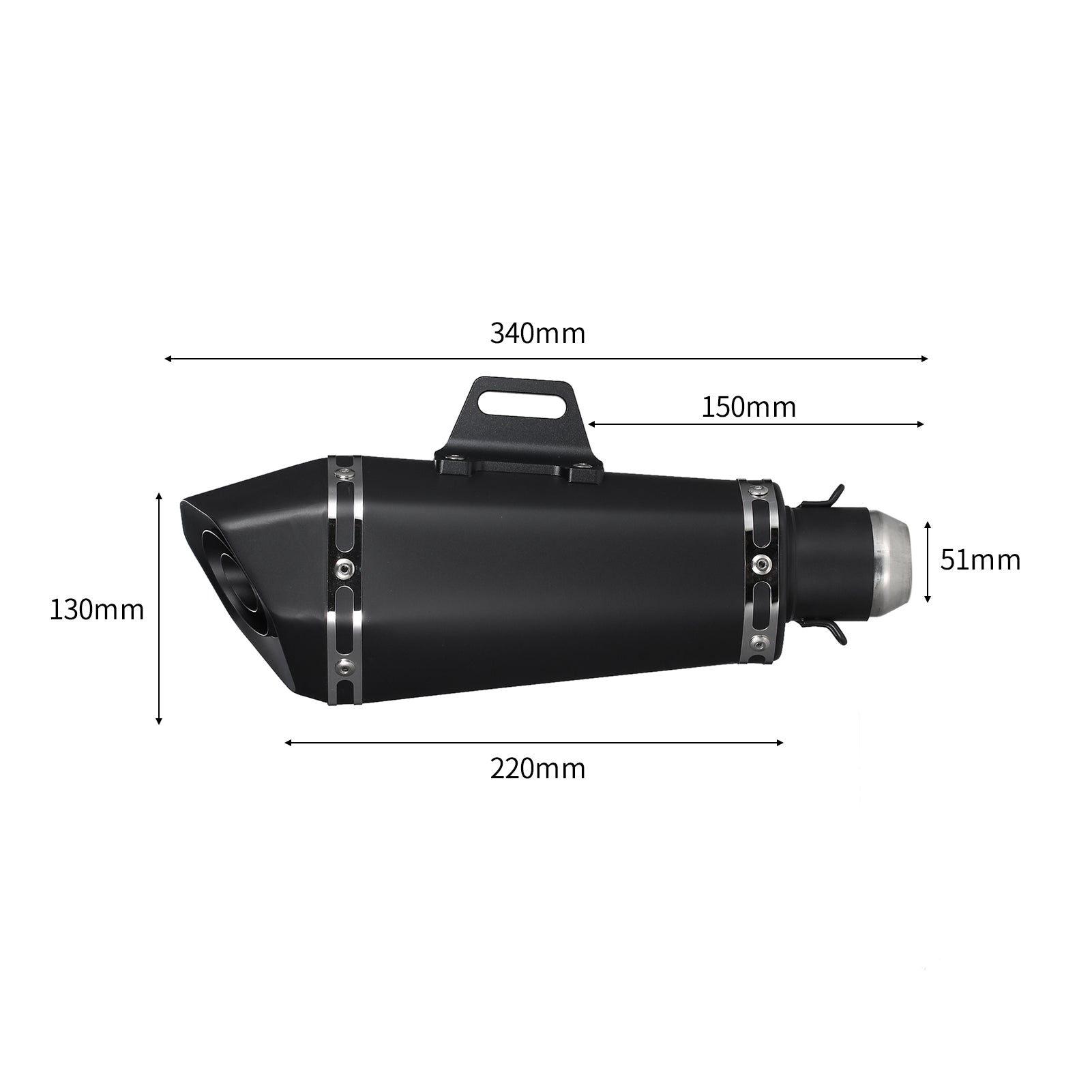 1.5-2'' Inlet Motorcycle Exhaust Muffler Pipes Unversal Slip on Silencer Fashion Style Tail Tube High Temperature Resistant Replacement for Yamaha Motorcycle ATV ZX6R 10R Z900 Z800 R3 R25 R6