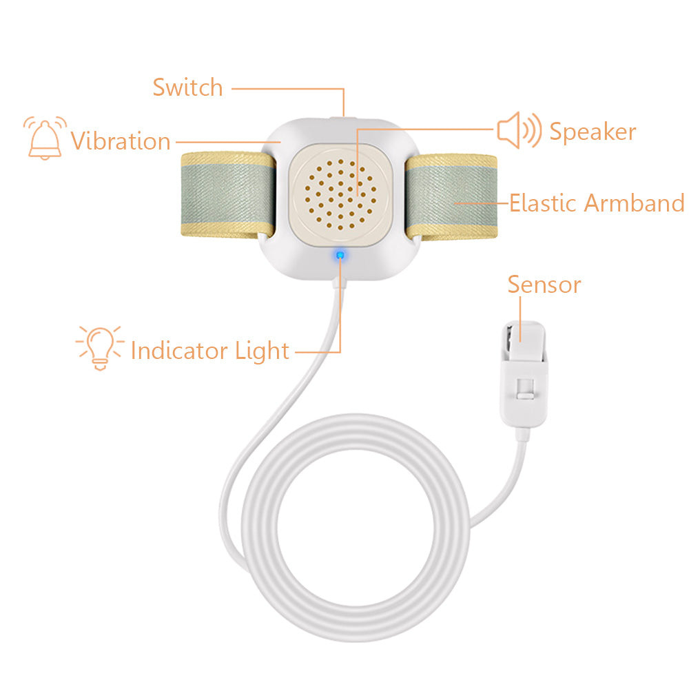 Bedwetting Alarm Enuresis Alarm with Loud Sound Bright Lights and Strong Vibration Child Potty Training
